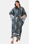 The Kaftan Company Cotton Nightdress - Navy Blue — thumbnail 1